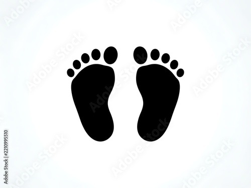 Simple Black Footprint Graphic