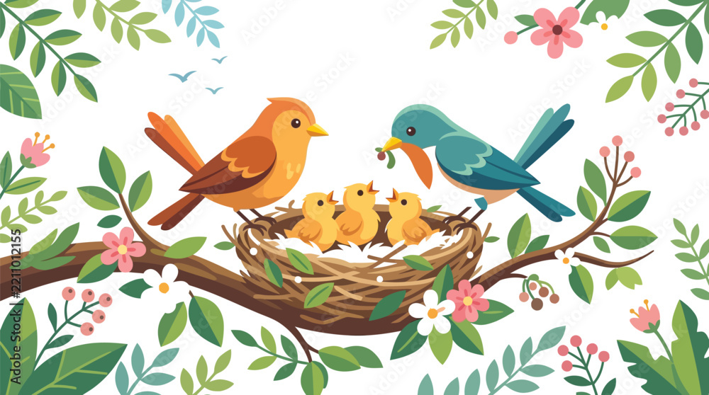 Fototapeta premium birds on the branch