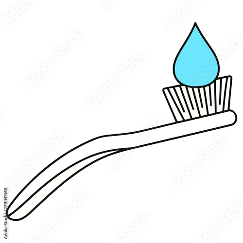 Toothbrush with a drop of liquid