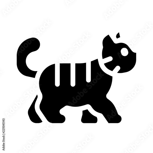 Walking Cat A playful and modern glyph icon crafted for pet lovers, animal themed websites, mobile apps, UI/UX projects, social media, presentations, and creative digital products.