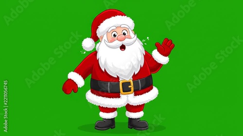 Santa Claus Surprised Expression Animation on Green Screen