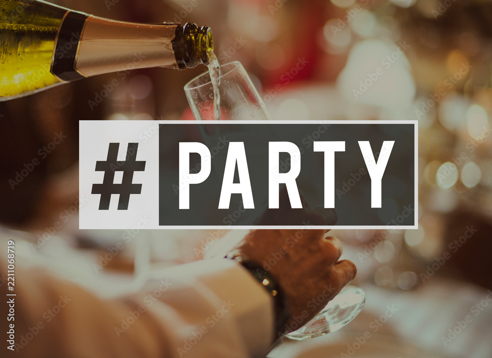 Obraz premium Dinner feast celebration party happiness word