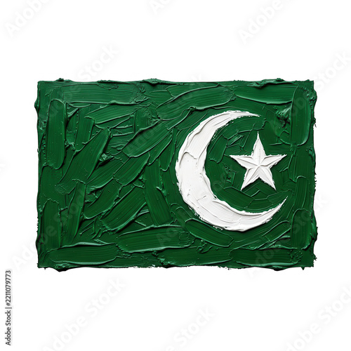 Pakistan Flag Textured Brush Stroke Transparent Background