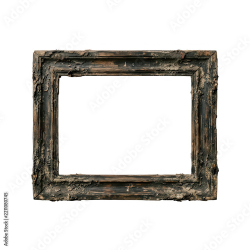 Vintage Wooden Picture Frame Transparent Background