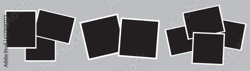 9 photo collage template. vector illustration