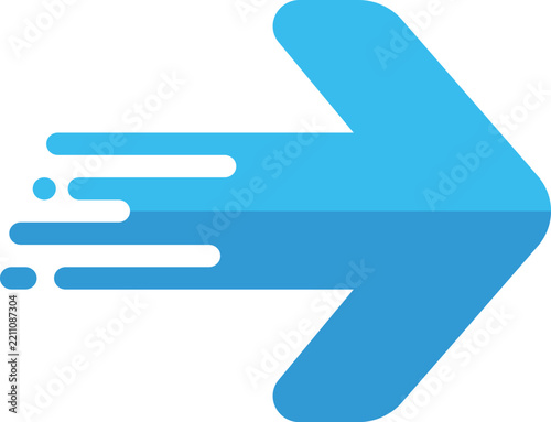 Right arrow icon with fast speed effect. Vector illustration designed for modern abstraction with symbols of speed