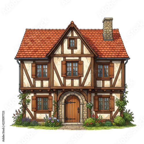 Tudor Style House Transparent Background