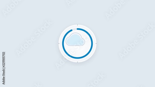 4K Circular Cloud Progress Complete Motion Graphic Background Animation