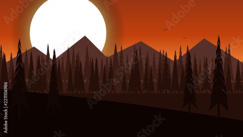 Howling Wolf on Mountain Cliff in Jagged Rocky Alpine Peaks (Desert Terracotta Red)