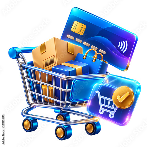 3D Online Product Checkout Sales Icon