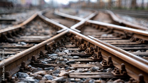 Railway tracks intersection with multiple paths