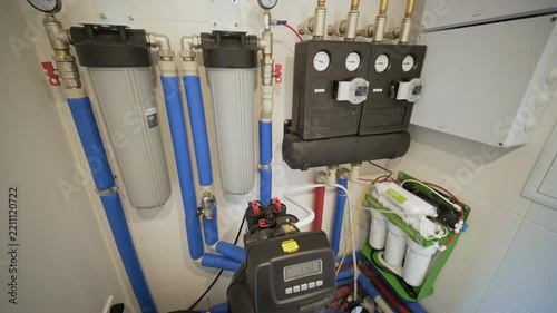 Residential water filtration and purification system.   