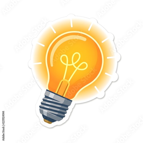 Bright Idea Light Bulb Die Cut Sticker Design