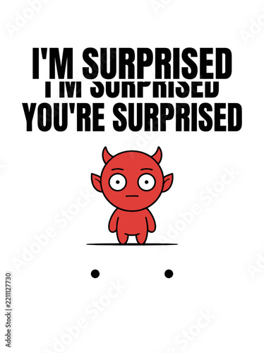 Sarcastic Devil Character Surprise Expression.