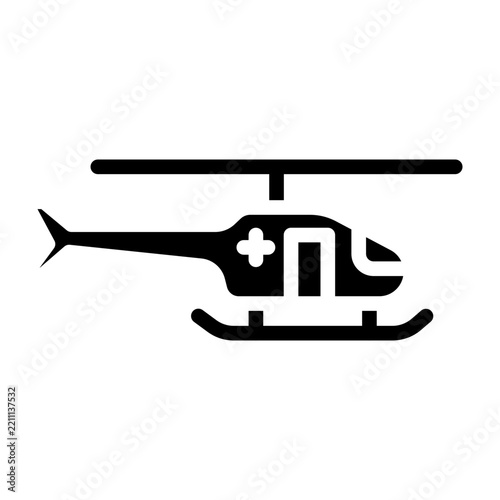 Hospital Helicopter Vector Glyph Icon Design