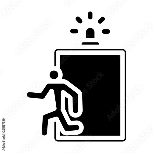 Emergency Exit Vector Glyph Icon Design