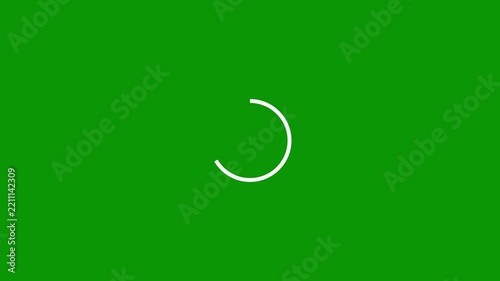 Green screen loading circles with subtle animation against black background for website progress