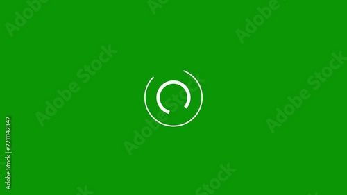 Abstract Circular Loading Spinners on Green Screen Chroma Key Background with Black Stripes