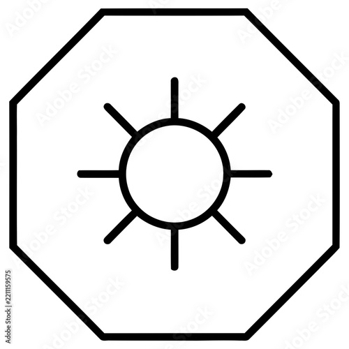 Octagon with sun symbol