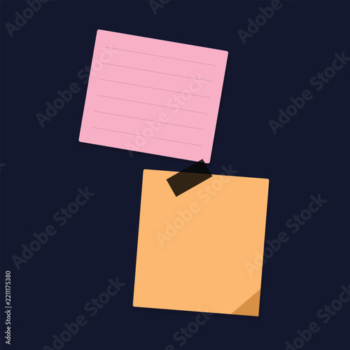 Pink sticky note attached to yellow one