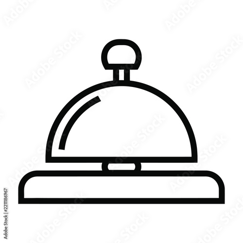 Hotel reception desk bell icon for front desk service and guest assistance tasks