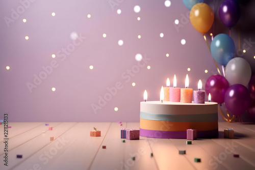 birthday cake with candles