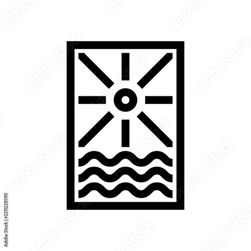 Abstract and minimal sun and waves logo line