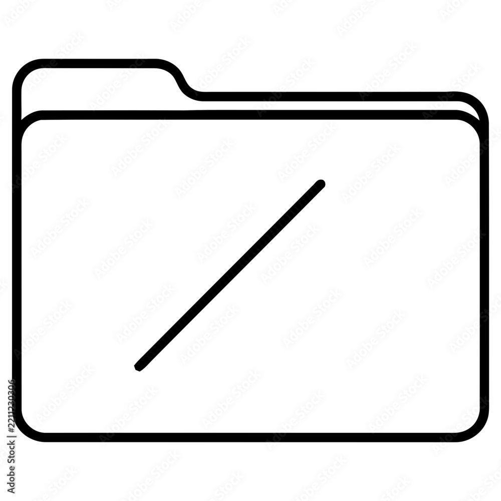 Obraz premium Folder icon with diagonal line