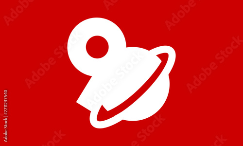 9 Space Logo Number Red Modern Fresh
