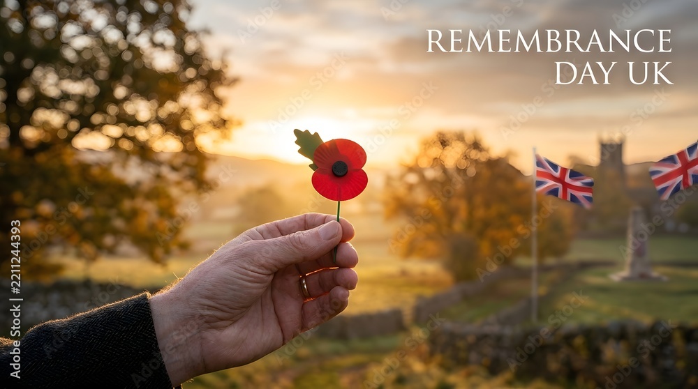 Obraz premium Honouring the fallen a poignant remembrance day scene in the uk reflecting on sacrifice courage and the enduring legacy of those who