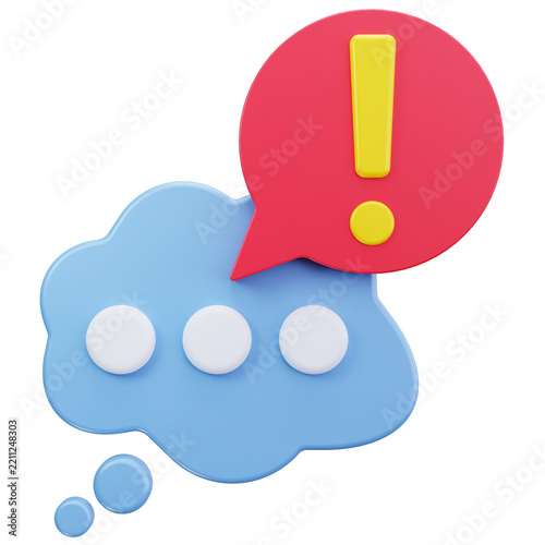 Message Communication Error 3D Illustrations
