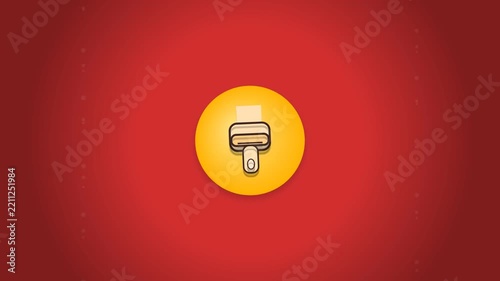 Vector icon of a paint roller on a red gradient background