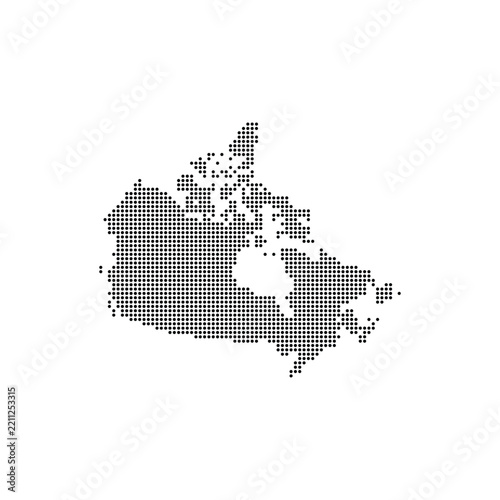 Canada Dotted Map Vector Graphic Pixel Grid Illustration