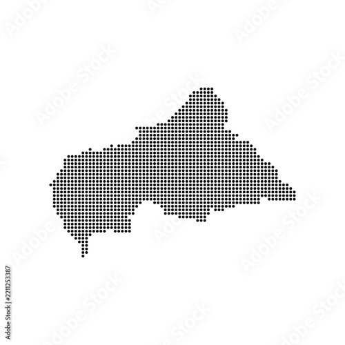Central African Republic Dotted Map Vector Graphic Pixel Grid Illustration