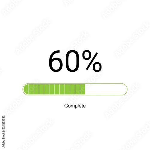 Minimalist Green Segmented Progress Bar Showing 60 Percent Complete Loading Status