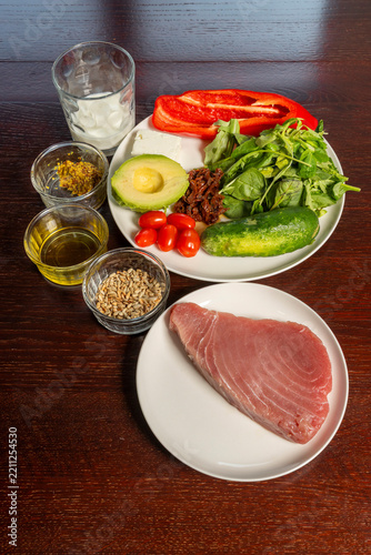 Ingredients for a delicious tuna dish