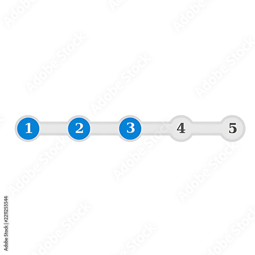 5 Steps Numbered Process Timeline Bar Vector Graphic for Infographics and Progress Tracking