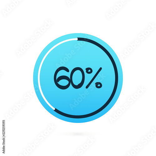 60 Percent Segmented Circular Progress Bar Diagram Vector Graphic