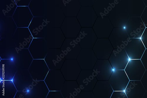 Abstract dark blue hexagon background