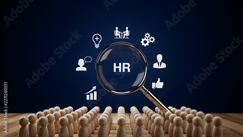 Strategic Human Resources concept illustration focusing on talent recruitment, employee management, and organizational development