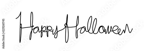 happy halloween text font one line sign design october holiday concept