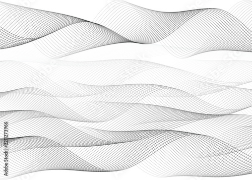 Abstract wave lines pattern isolated on transparent background for creative graphic design projects