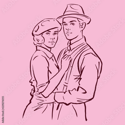 illustration of a couple vector for illustration card decoration