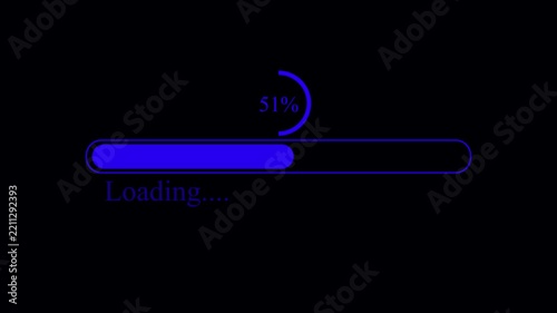 Neon Red Loading Progress Bar with Percentage Indicator