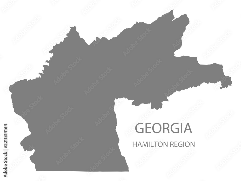 Fototapeta premium Hamilton Region Map, Georgia, USA