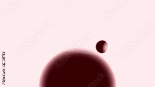 Abstract minimalist background with a soft pale pink surface and dark burgundy circular shapes