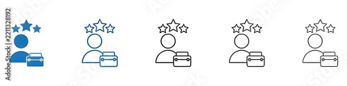 Work experience icon vector set collection for web. Thin line customizable illustration. Contour symbol. Vector isolated outline drawing. Editable stroke
