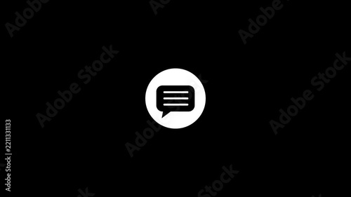 Minimalist animated speech bubble for communication and messaging apps chat messaging interface