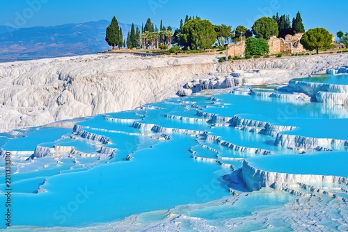 Pamukkale thermal spring and the travertine terraces, Turkey