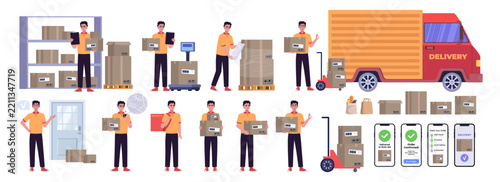 Warehouse and Delivery Logistics Character Set